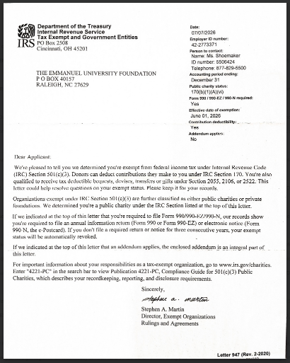 IRS Determination Letter